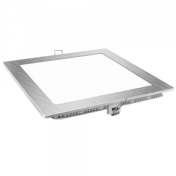 Downlight led cuadrado plata 12w.neutra