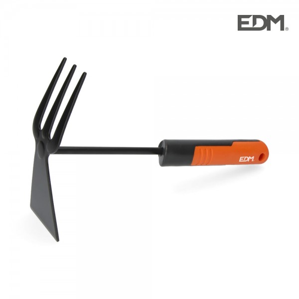 Azada y rastrillo de jardineria gris/naranja 31 cm