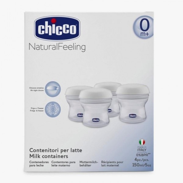 Chicco Natural Feel Contenedores para Leche 4 Ud