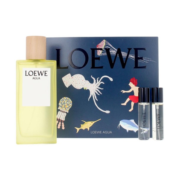 Loewe agua loewe eau de toilette 100ml vaporizador + miniatura 10ml + agua drop 10ml